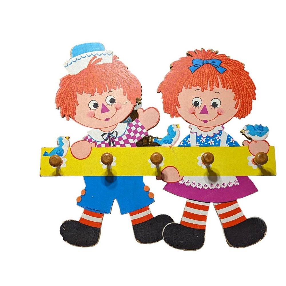 Raggedy Ann Andy Vintage Coat Hat Rack Kids Nursery Room